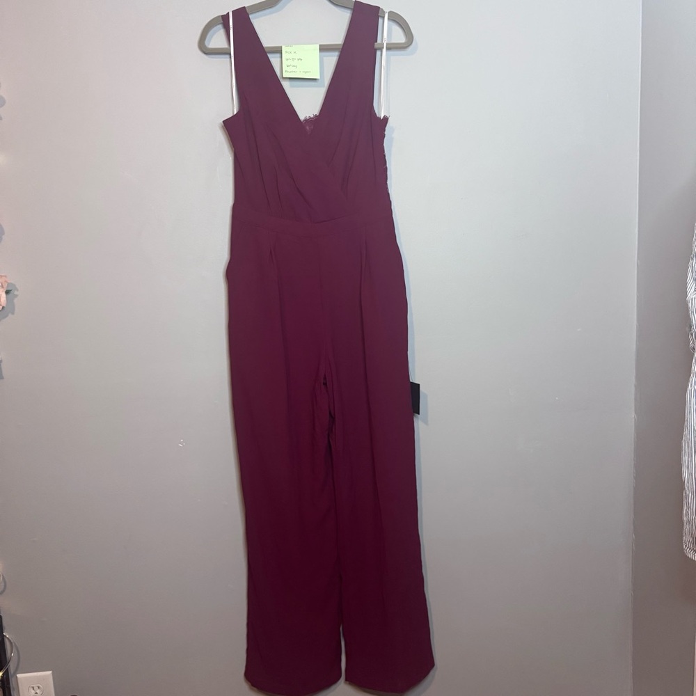 Lulu's Deep Burgundy Jumpsuit